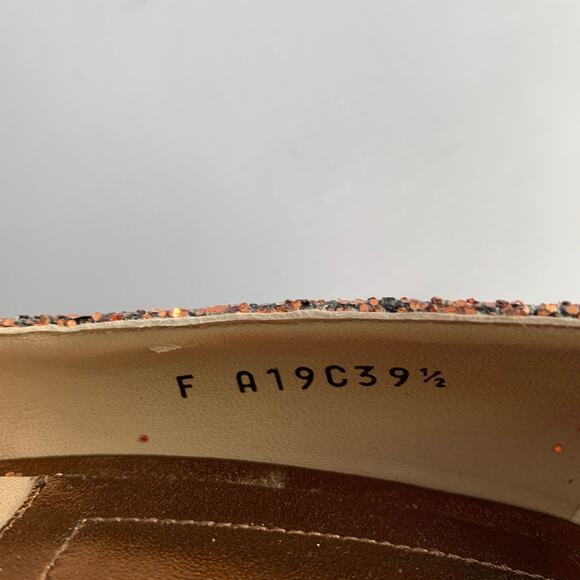 MICHAEL KORS COLLECTION Size 9.5 Copper Glittered Leather Trim Stiletto Pumps - Picture 8 of 10